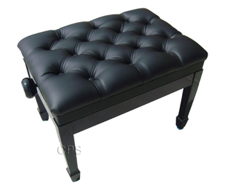 Gprice Leather Artist Piano Bench Solo Piano Stool with Beautiful Horseshoe Legs & Padded Cushion 56 x 36 x 47-57CM 